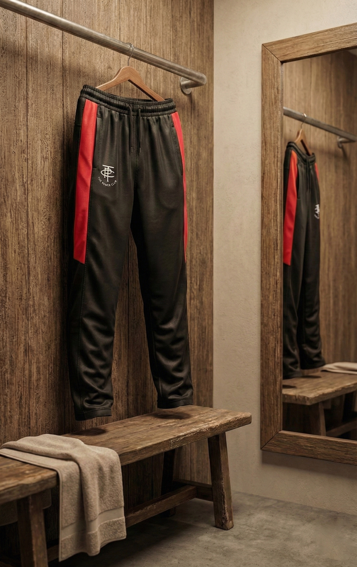 Cricket Trousers - Black - Red Stripe