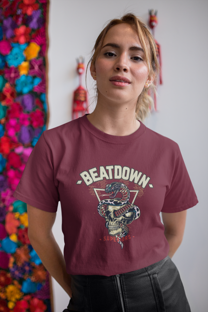 Printed T-shirt Regular : Beatdown - The Printed Cue LLC