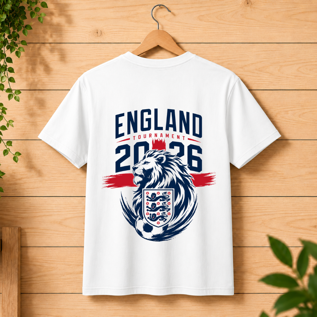 England 2026 World Cup Fan Tee — Back Design