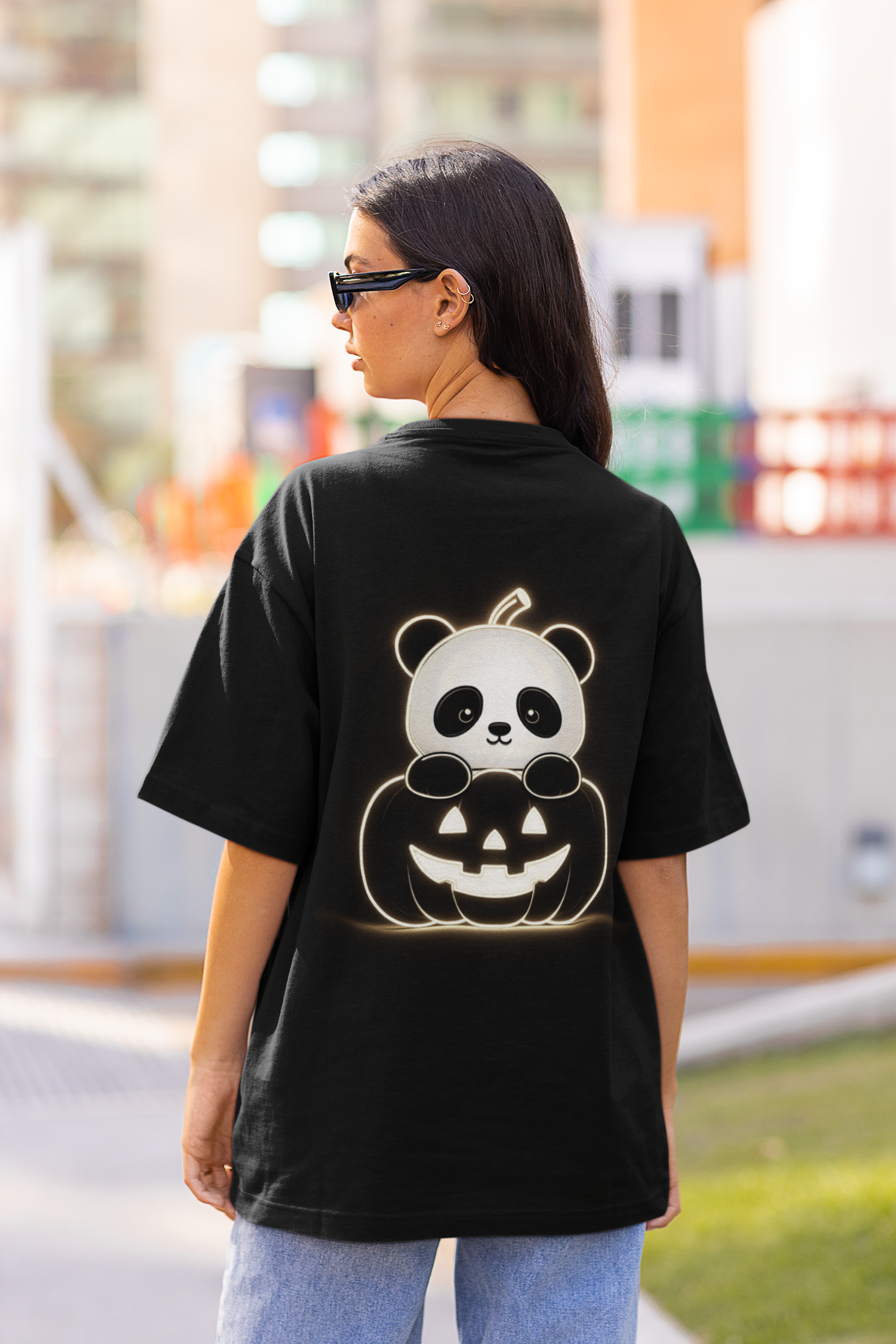 Halloween : Neon Owl - Oversized T-shirt