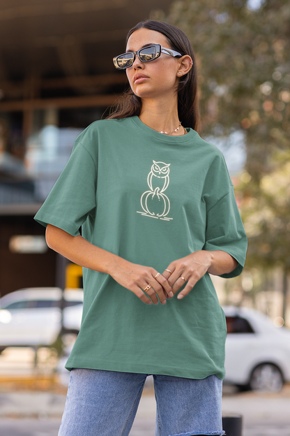 Halloween : Neon Owl - Oversized T-shirt