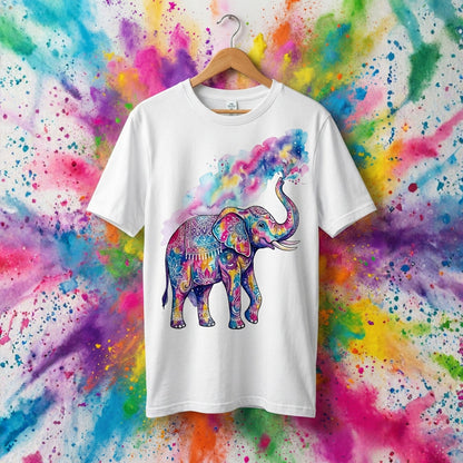 Holi Color Splash T-Shirt - Elephant