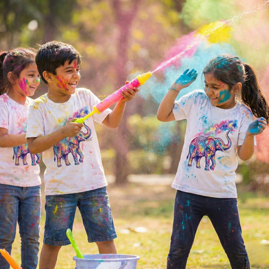 Holi Color Splash T-Shirt - Elephant