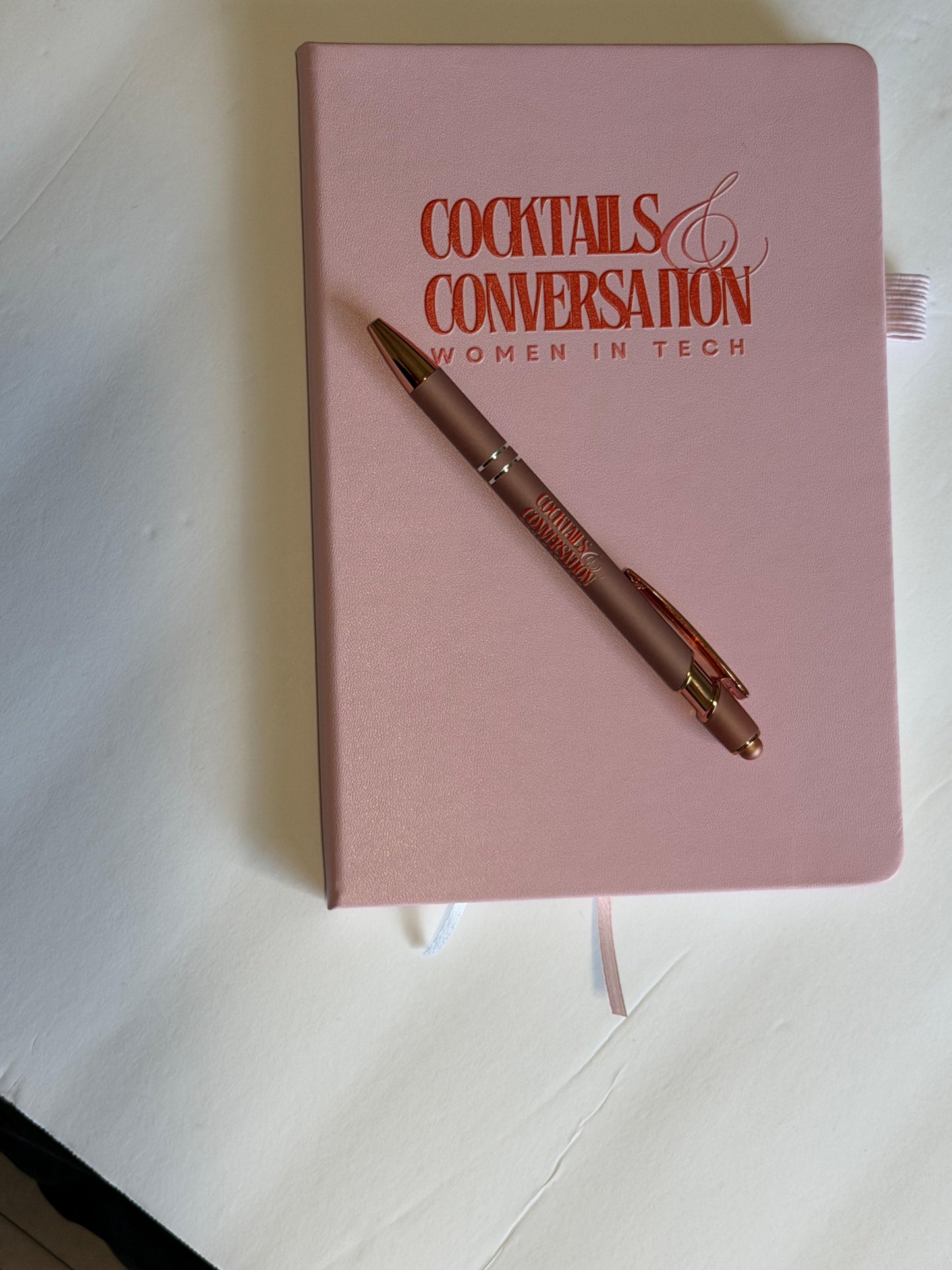 Cocktails & Conversation blush journal cover