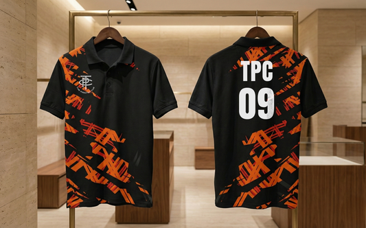 Cricket Jersey - Orange Black