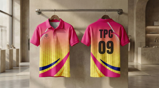 Cricket Jersey - Yellow Pink