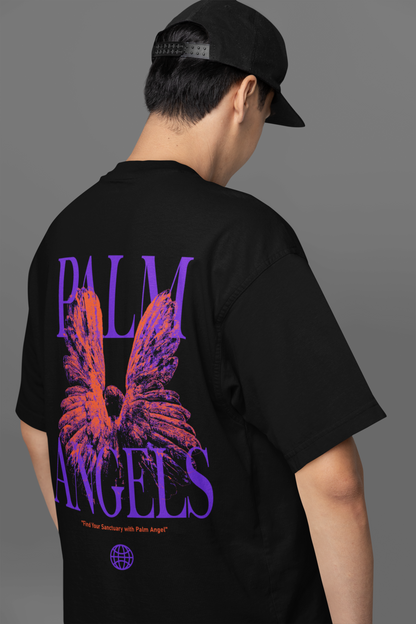 Printed T-shirt Oversized : Palm Angel - The Printed Cue LLC