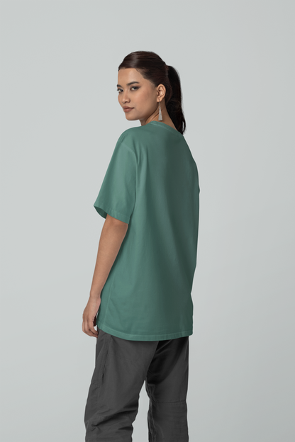 Oversized Solids : Dark Green T-shirt - The Printed Cue LLC