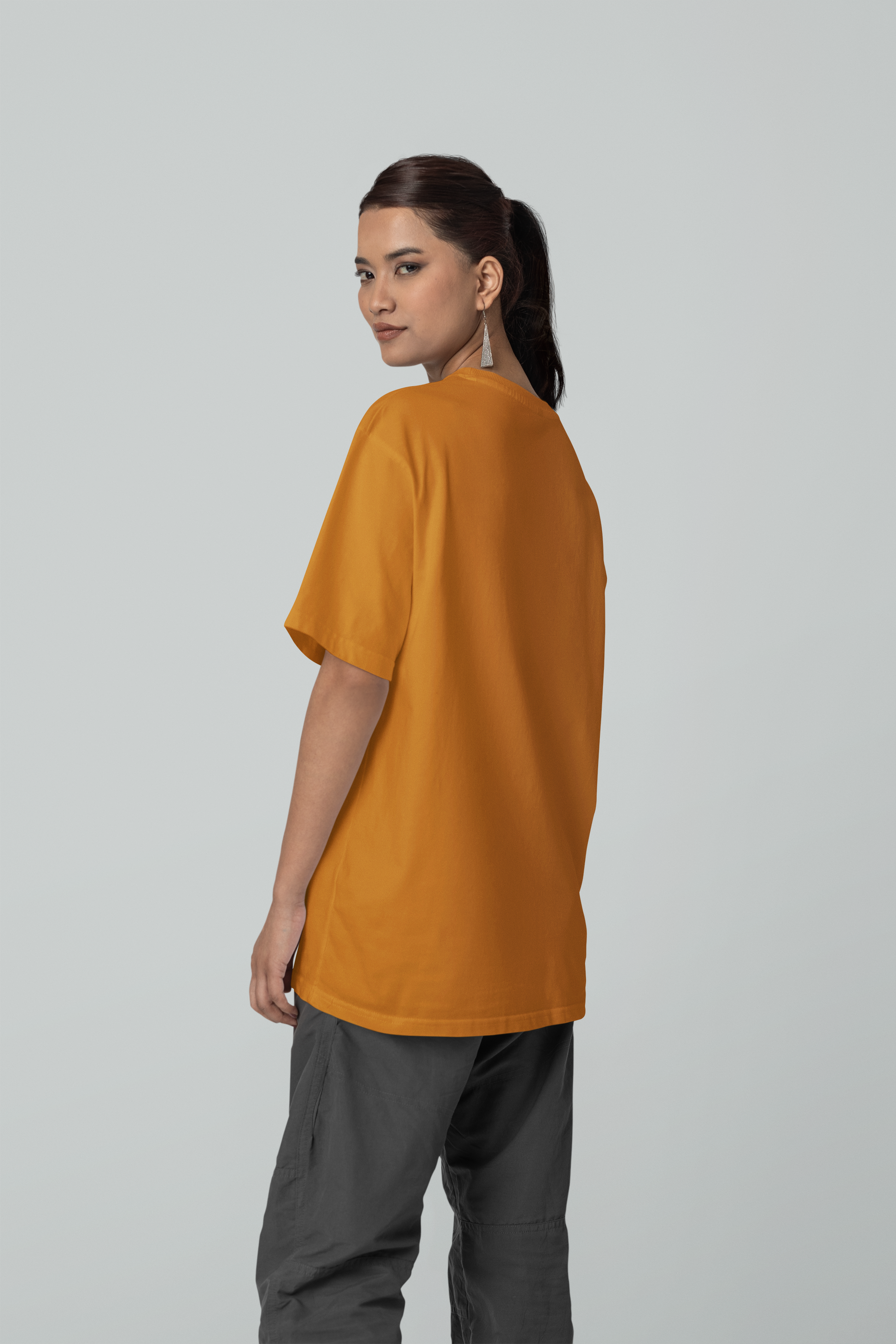 Oversized Solids : Brown T-shirt - The Printed Cue LLC