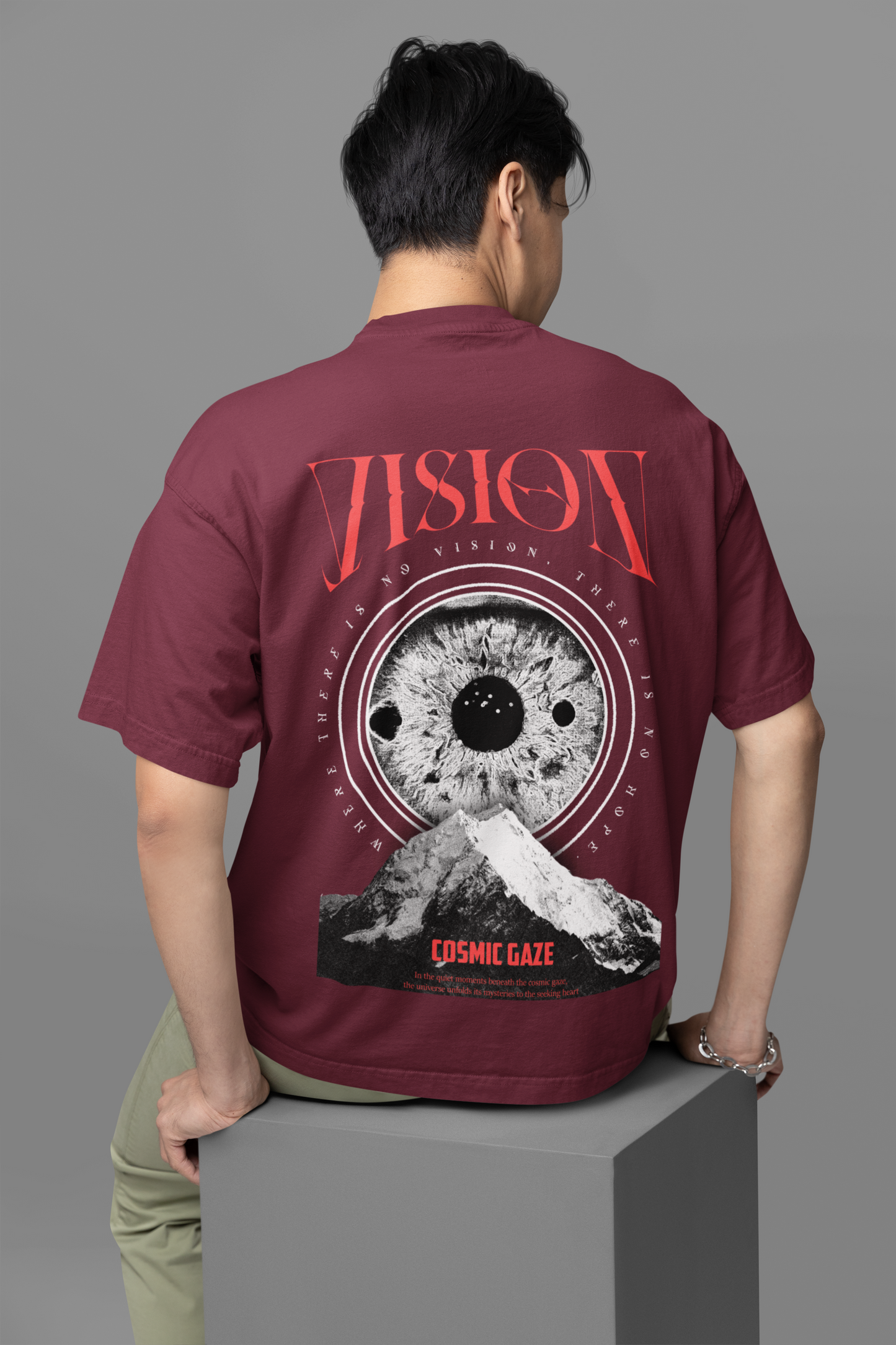 Printed T-shirt Oversized : Vision - The Printed Cue LLC