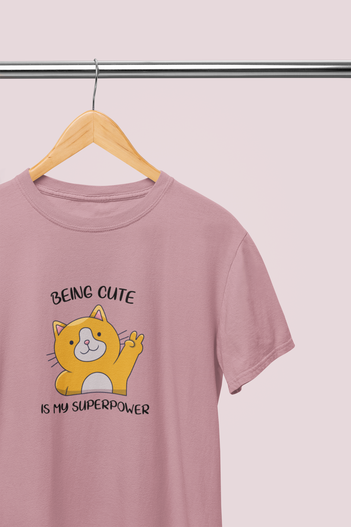 Printed T-shirt Regular : Being Cute - The Printed Cue LLC