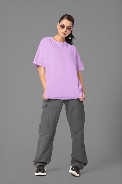 Oversized Solids : Lilac T-shirt - The Printed Cue LLC