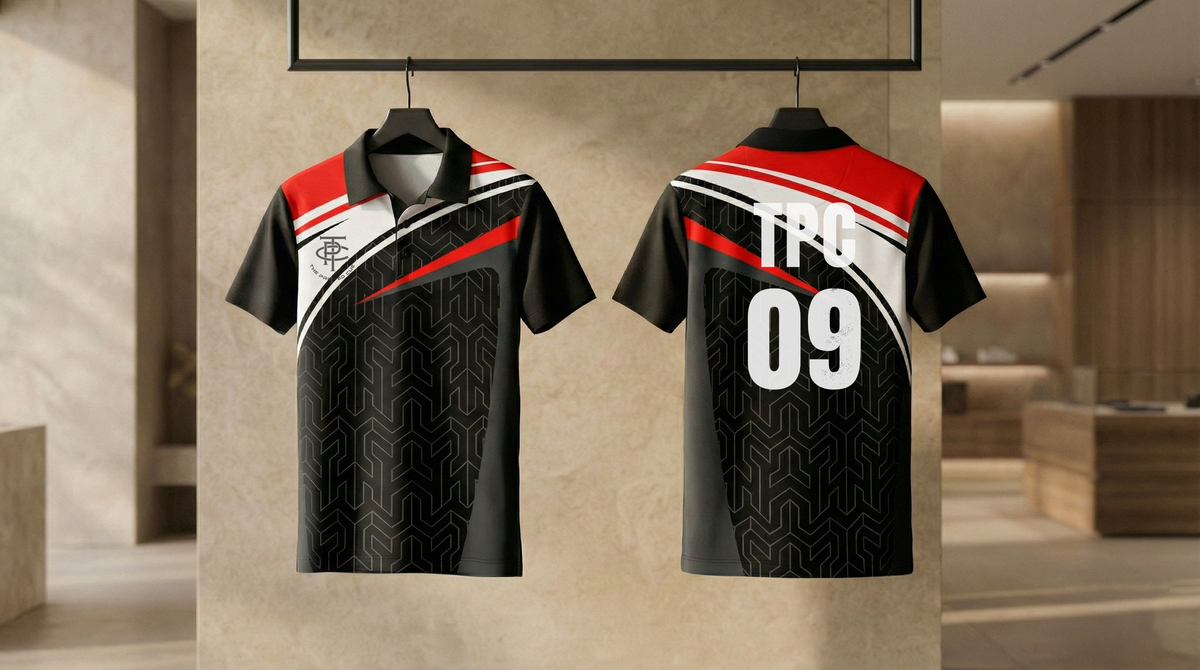 Cricket Jersey - Red Black