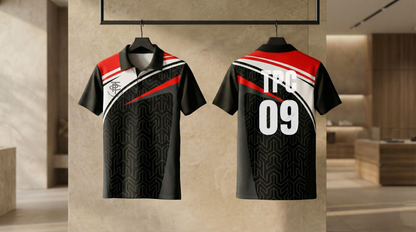 Cricket Jersey - Red Black