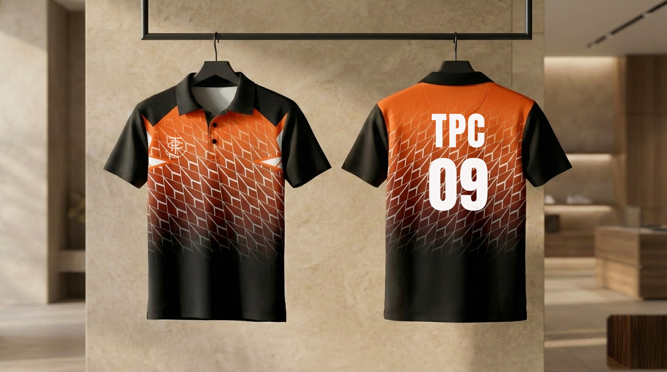 Cricket Jersey - Orange Black