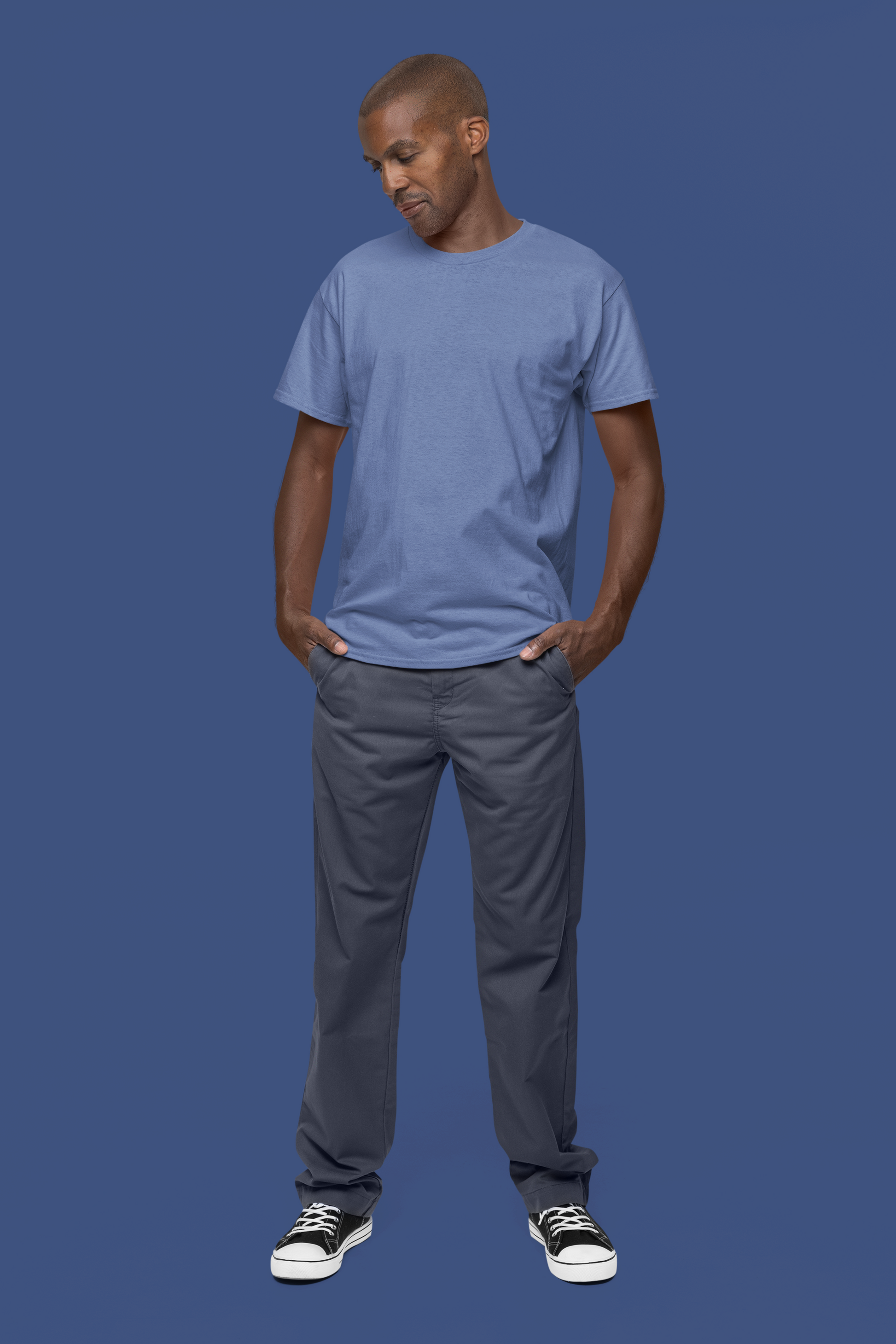 Solids : Smoke Blue T-shirt - The Printed Cue LLC