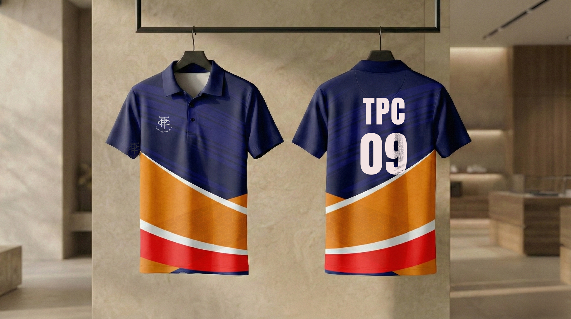 Cricket Jersey - Orange Blue