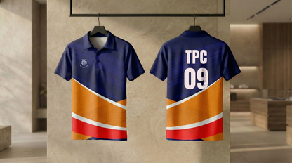 Cricket Jersey - Orange Blue
