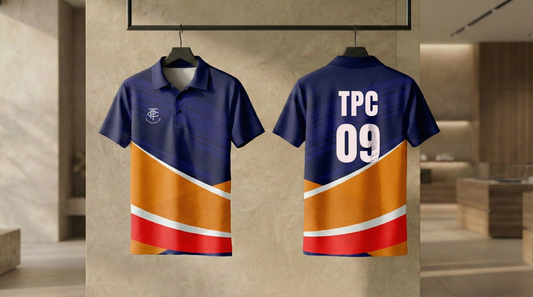 Cricket Jersey - Orange Blue