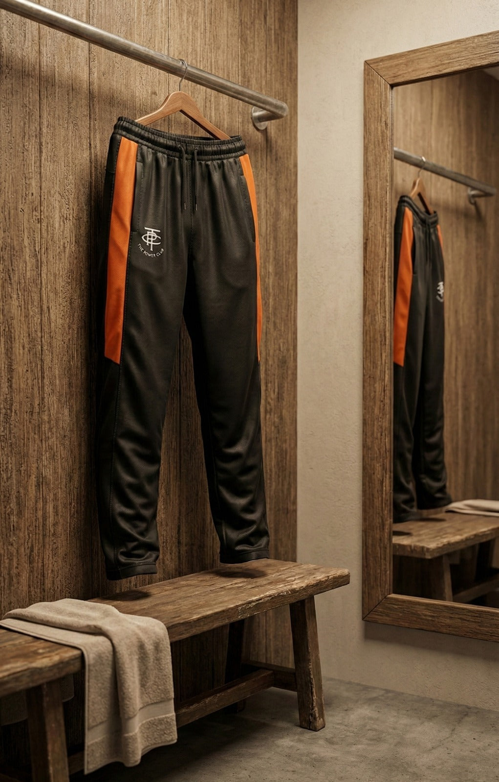 Cricket Trousers - Black - Orange Stripe