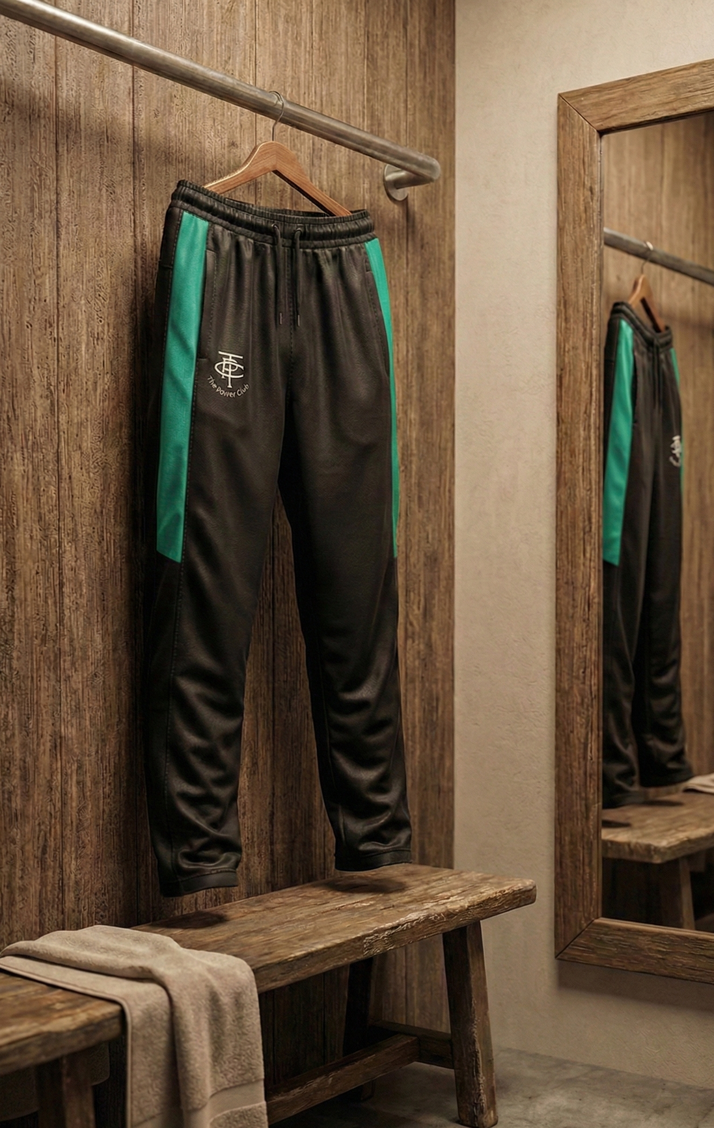 Cricket Trousers - Black - Sea Green Stripe