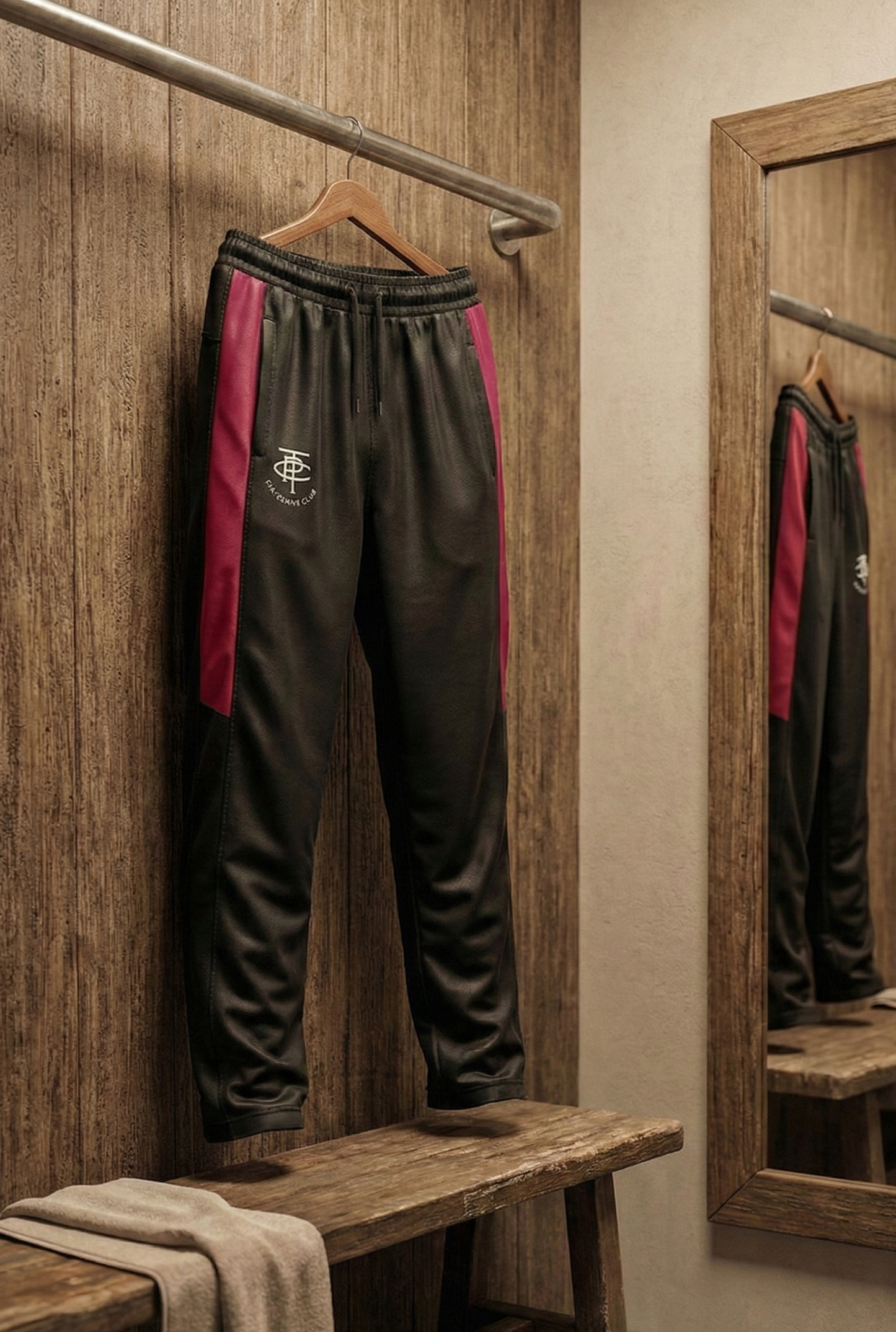 Cricket Trousers - Black - Pink Stripe