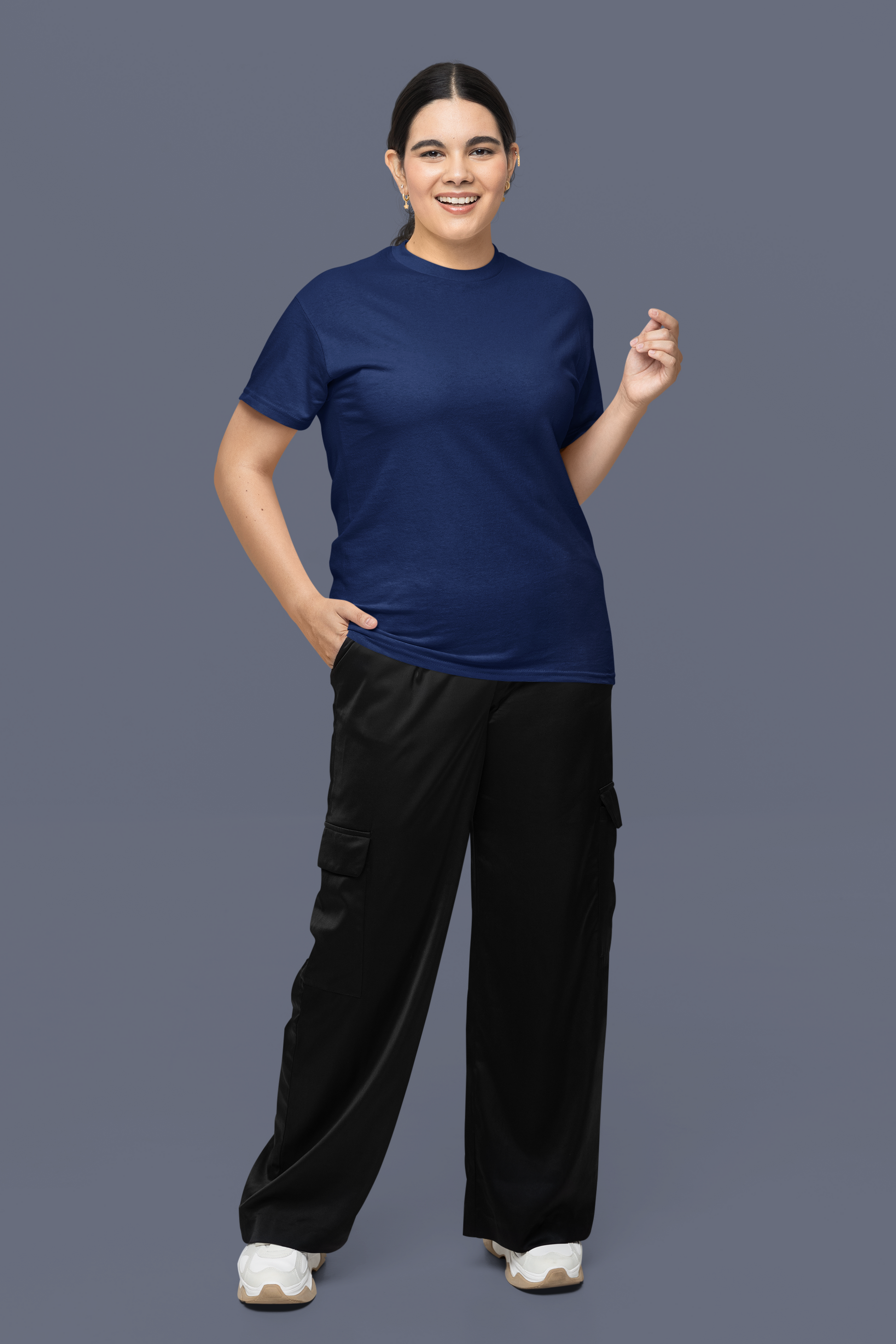 Solids : Navy Blue T-shirt - The Printed Cue LLC