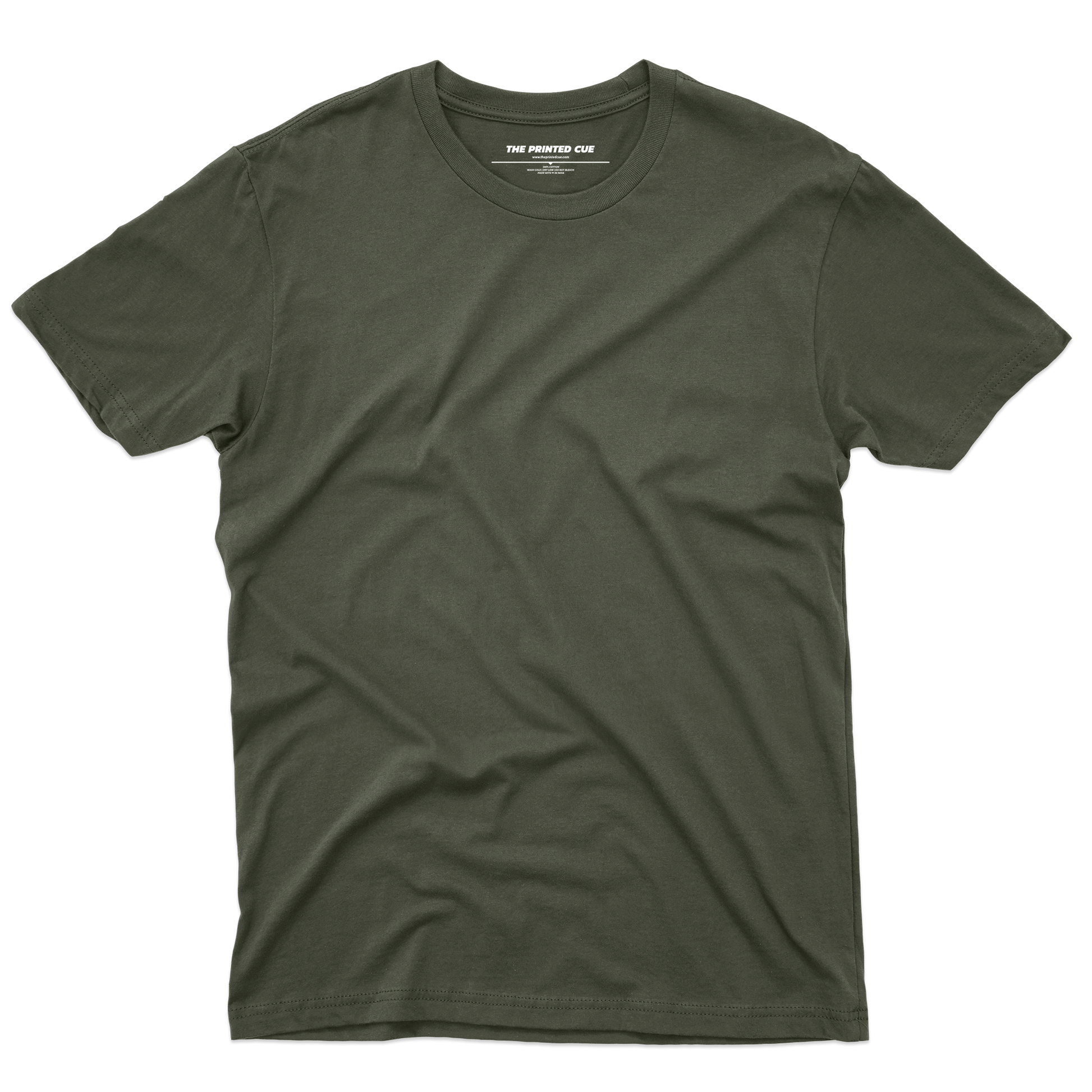 Solids : Olive Green T-shirt - The Printed Cue LLC