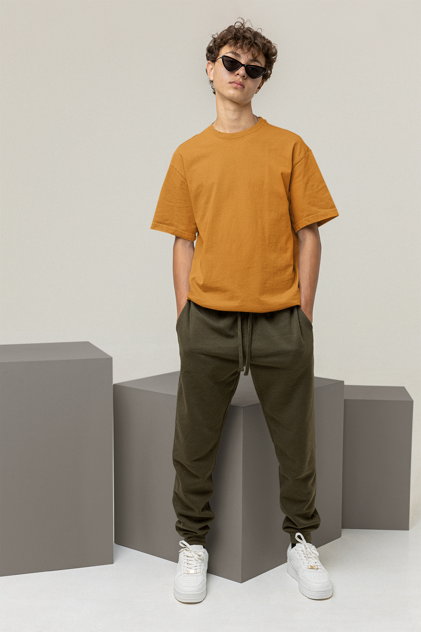 Oversized Solids : Brown T-shirt - The Printed Cue LLC