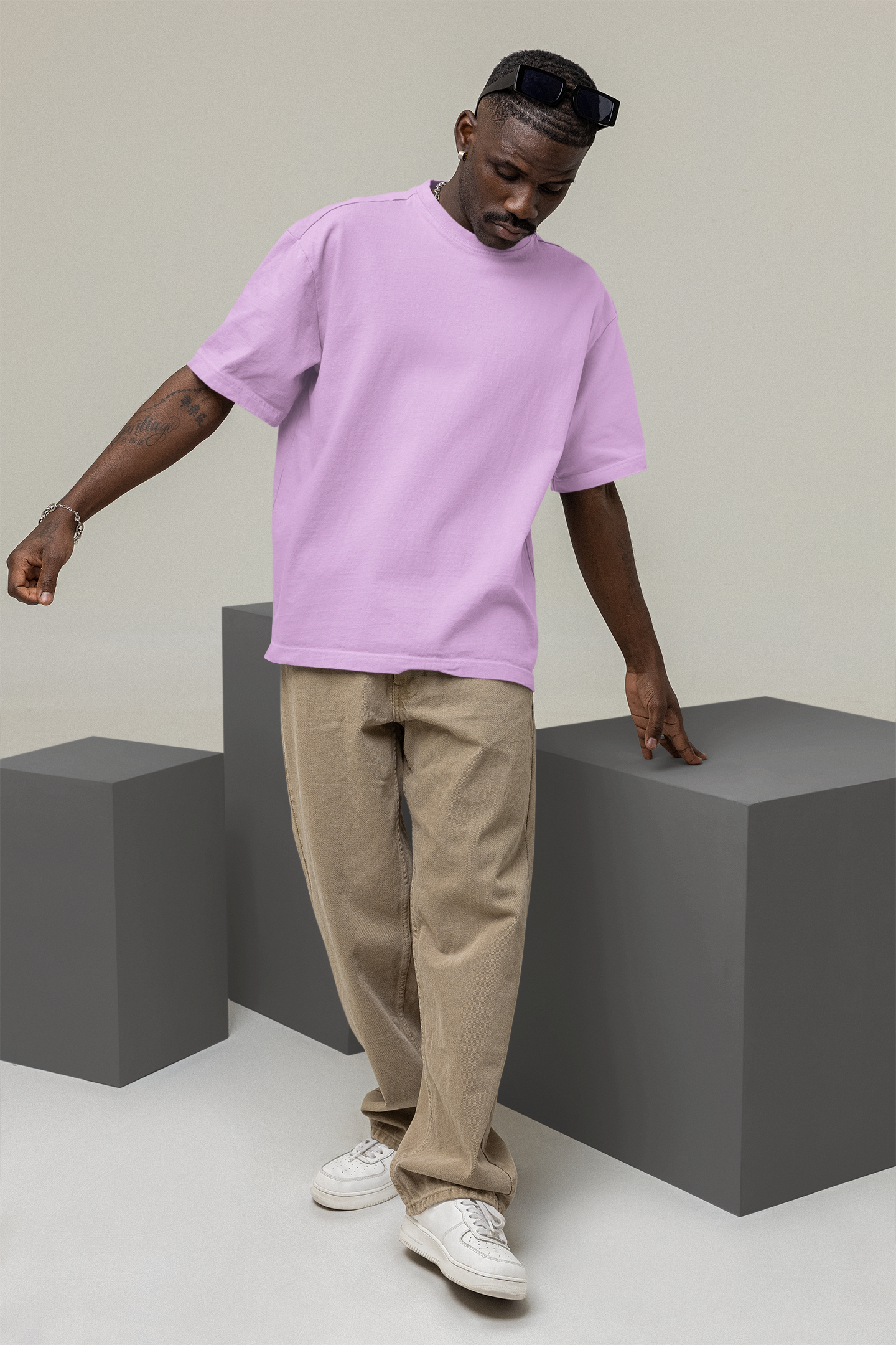 Oversized Solids : Lilac T-shirt - The Printed Cue LLC