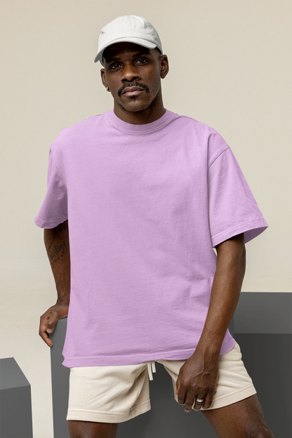 Oversized Solids : Lilac T-shirt - The Printed Cue LLC