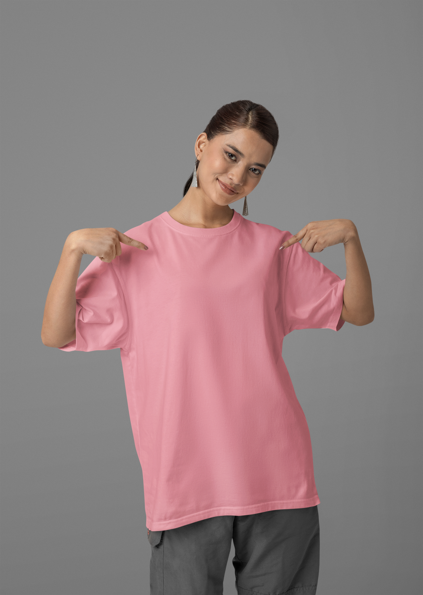 Oversized Solids : Dark Pink T-shirt - The Printed Cue LLC