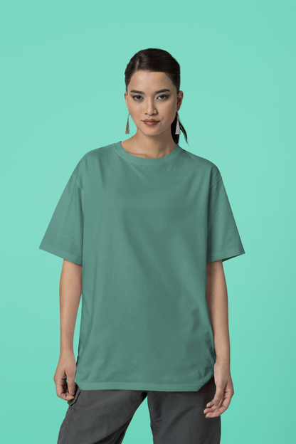 Oversized Solids : Dark Green T-shirt - The Printed Cue LLC