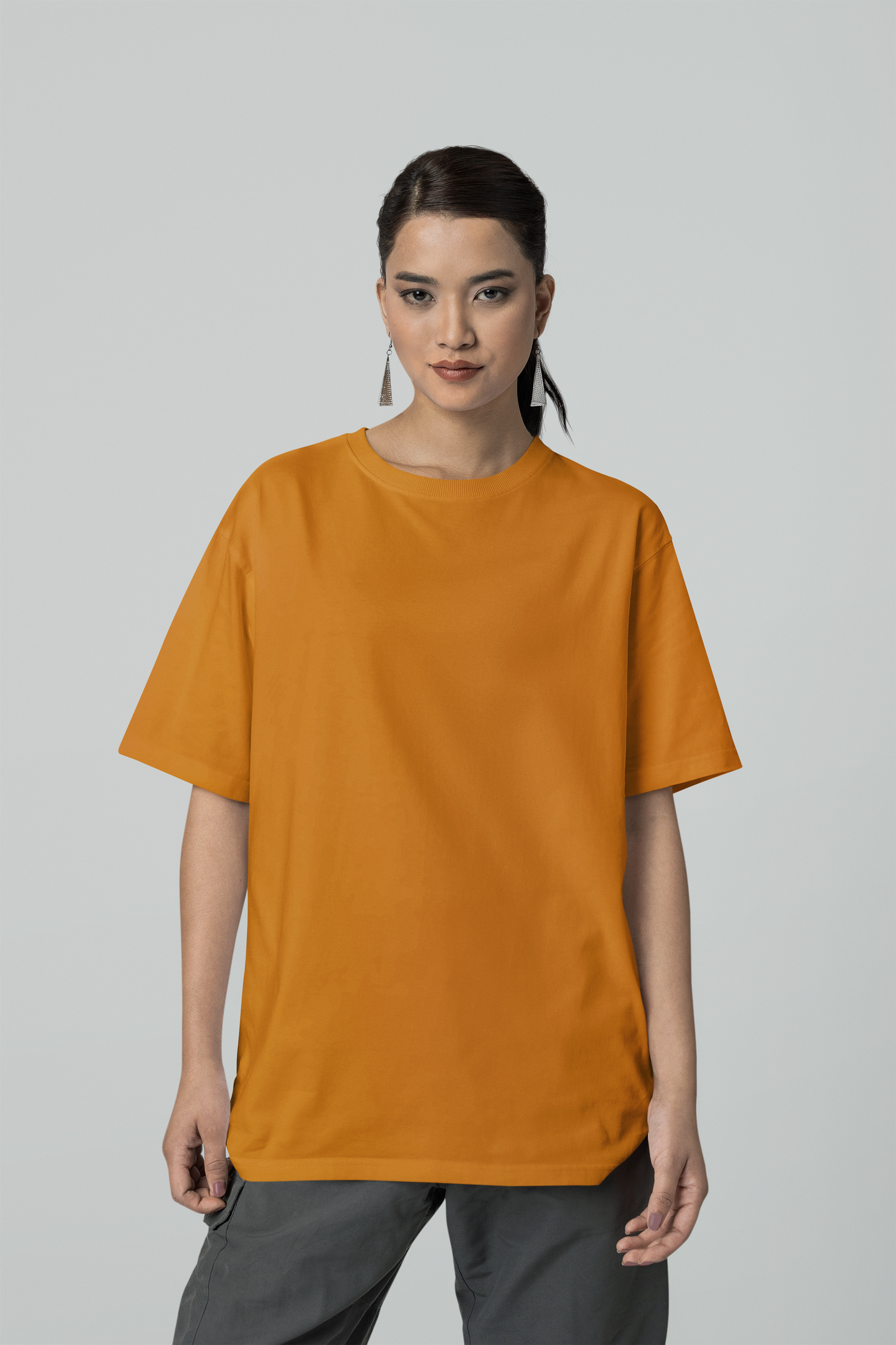 Oversized Solids : Brown T-shirt - The Printed Cue LLC