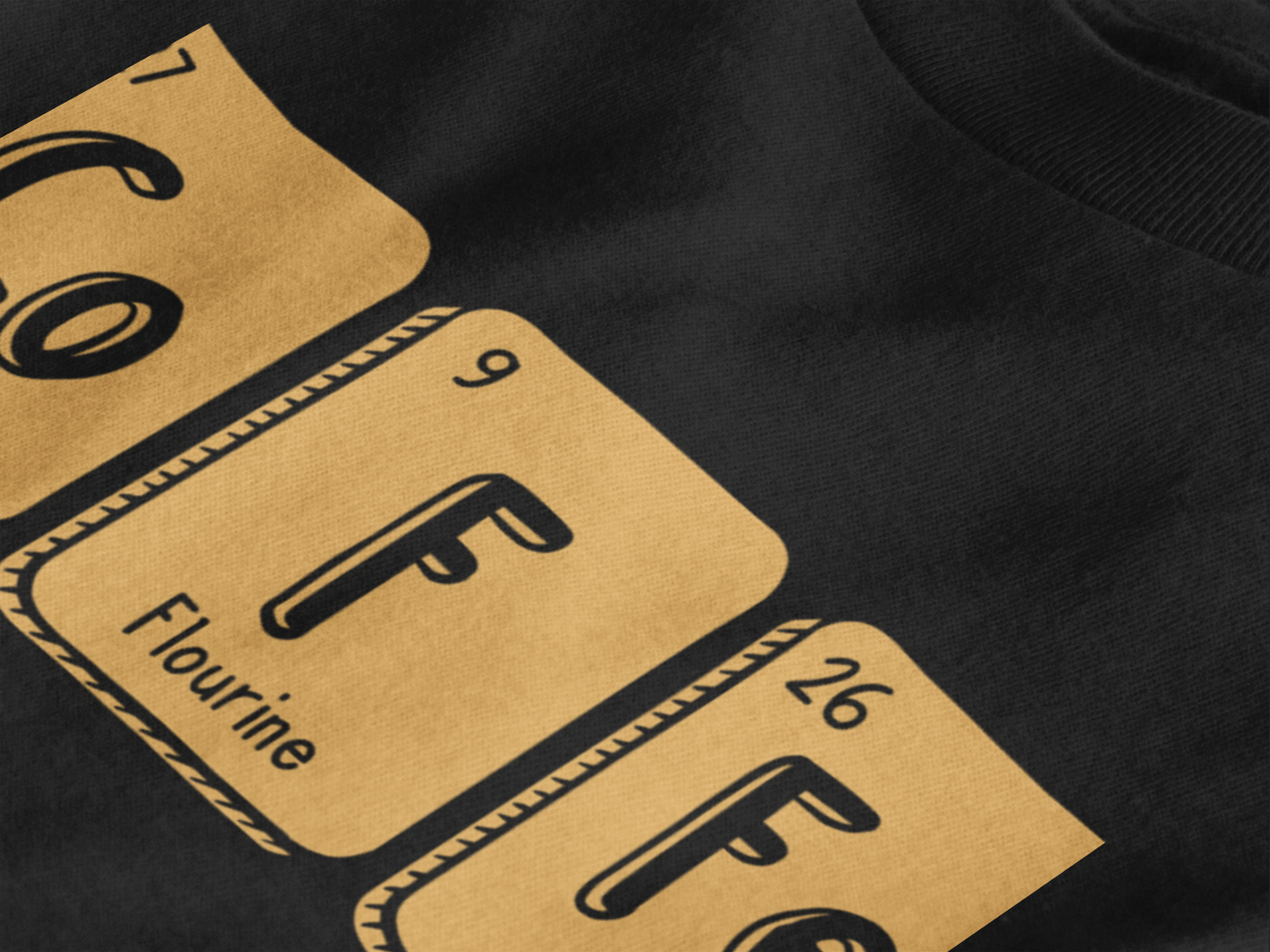 Printed T-shirt Regular : Coffee Periodic Table - The Printed Cue LLC