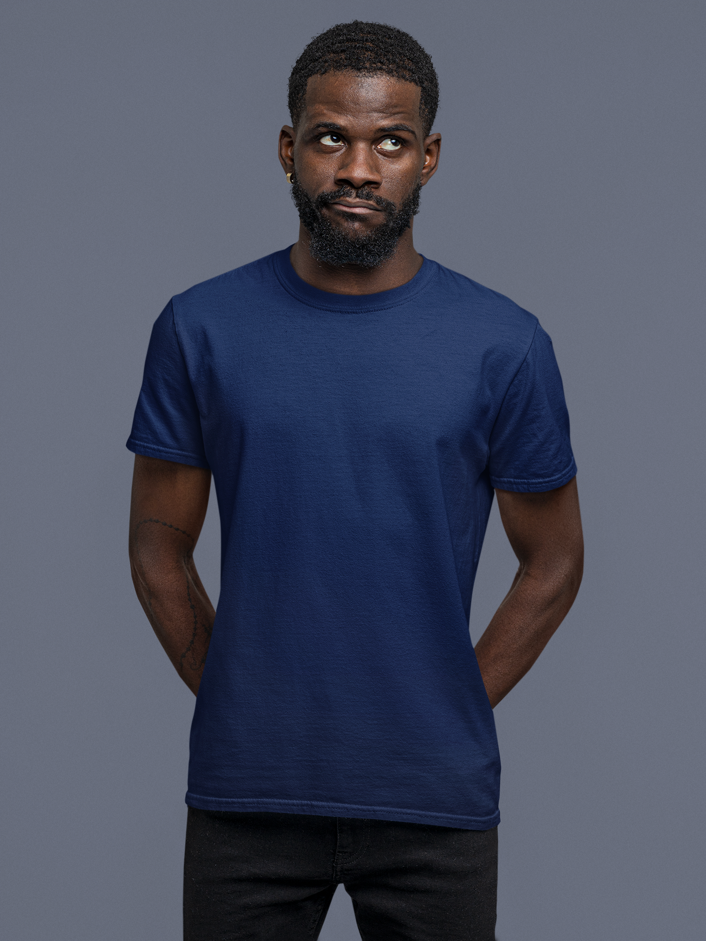 Solids : Navy Blue T-shirt - The Printed Cue LLC