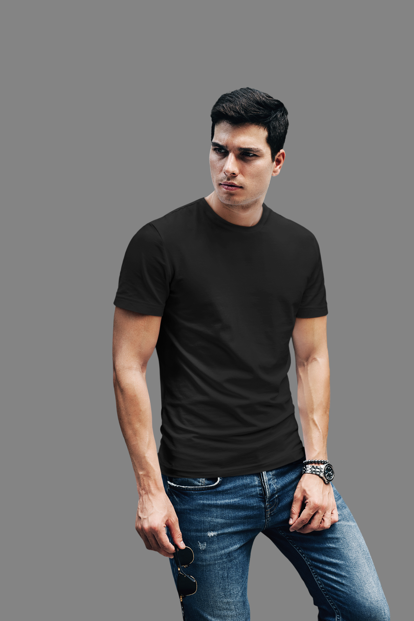 Solids : Black T-shirt - The Printed Cue LLC