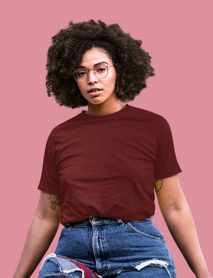 Solids : Maroon T-shirt - The Printed Cue LLC