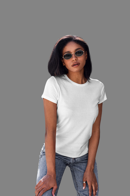 Solids : White T-shirt - The Printed Cue LLC